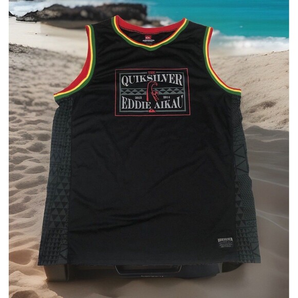 Quiksilver Mens Hawaii 2013-14 Sleeveless Jersey Eddie Aikau Rasta Reggae XXL - Picture 1 of 16